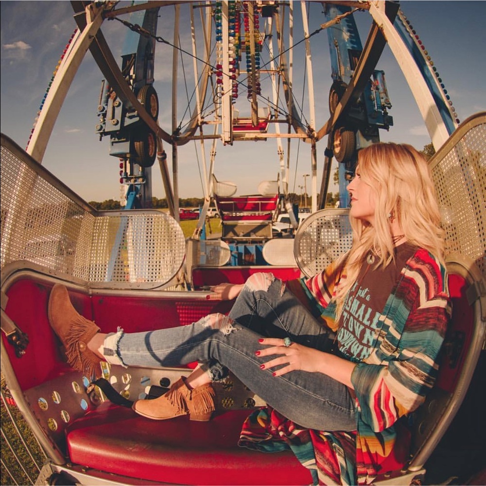 Distressed Fringe Western Harness Suede Ankle Boot - Picture 3 of 7